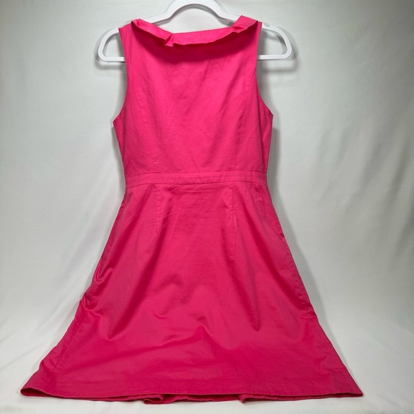 J. Crew Women's Pink Fuchsia Dress Size 4 Ruffle Casual Summer Wedding Dinner - Picture 2 of 4